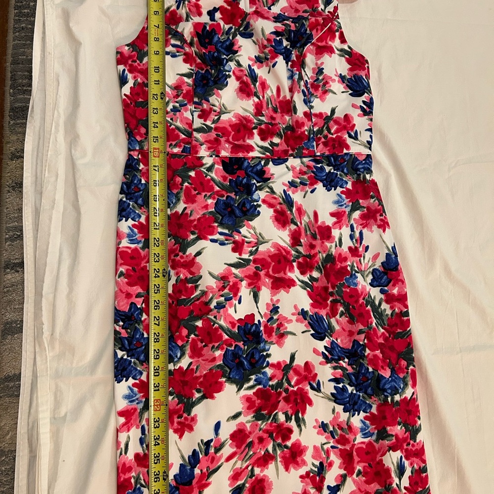 Talbots Dress Womens 12 Pink Blue Floral Sleeveless Sheath Lined Cottagecore NWT - Picture 4 of 12